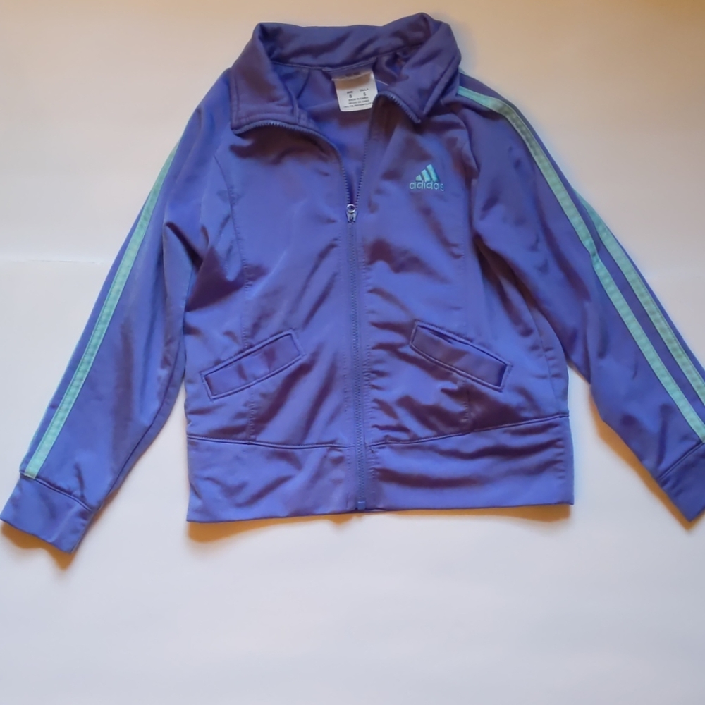 Adidas periwinkle blurry athletic jacket-sz 5